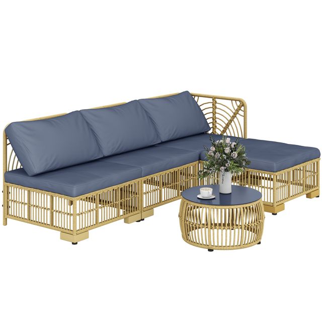 Offerta Outsunny Set Salotto in Rattan da Giardino con Divano Modulabile