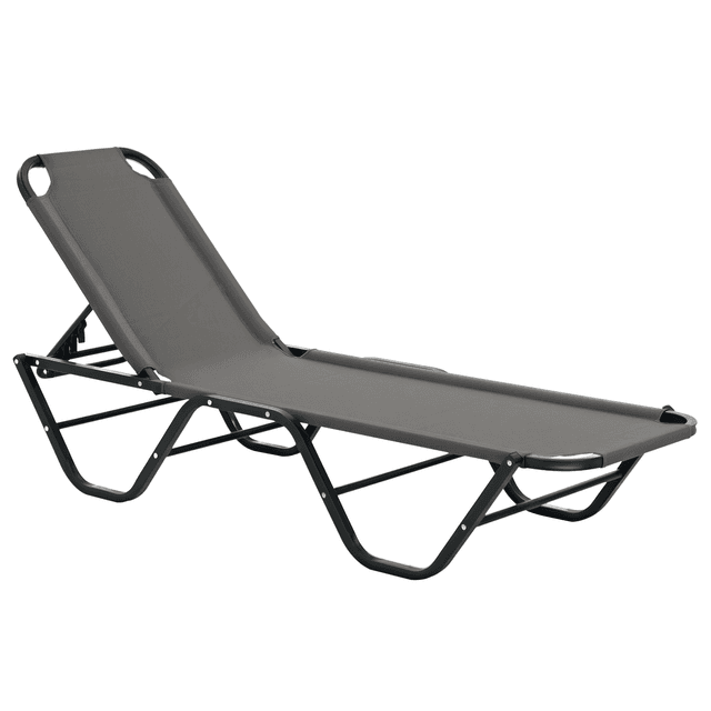 Offerta Outsunny Lettino Prendisole in Alluminio con Schienale Reclinabile a 5 Livelli