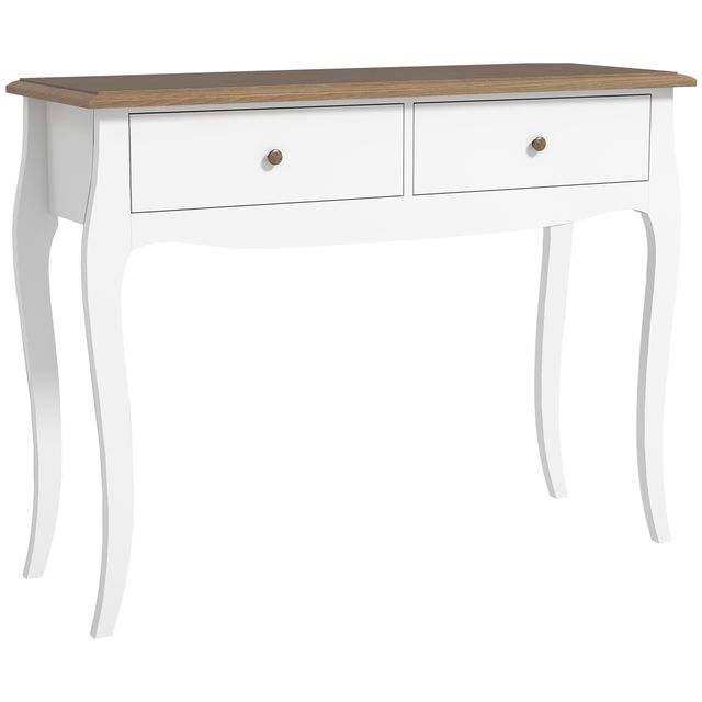 Offerta HOMCOM Tavolo Consolle Moderno con 2 Cassetti in Legno
