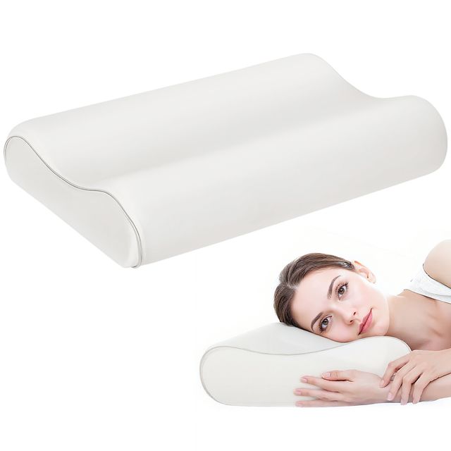 Offerta HOMCOM Cuscino Cervicale in Memory Foam a Doppia Altezza con Copertura Rimovibile