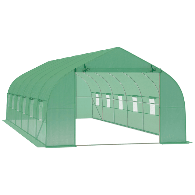 Offerta Outsunny Serra da Giardino a Tunnel 8x3x2m in PE e Acciaio con Porta Avvolgibile e Finestre