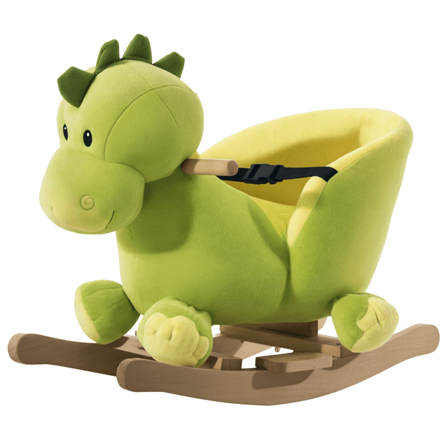 Offerta HomCom Drago a Dondolo Dinosauro a Dondolo Cavalcabile a Dondolo Cintura di Sicurezza in Legno per i Bambini
