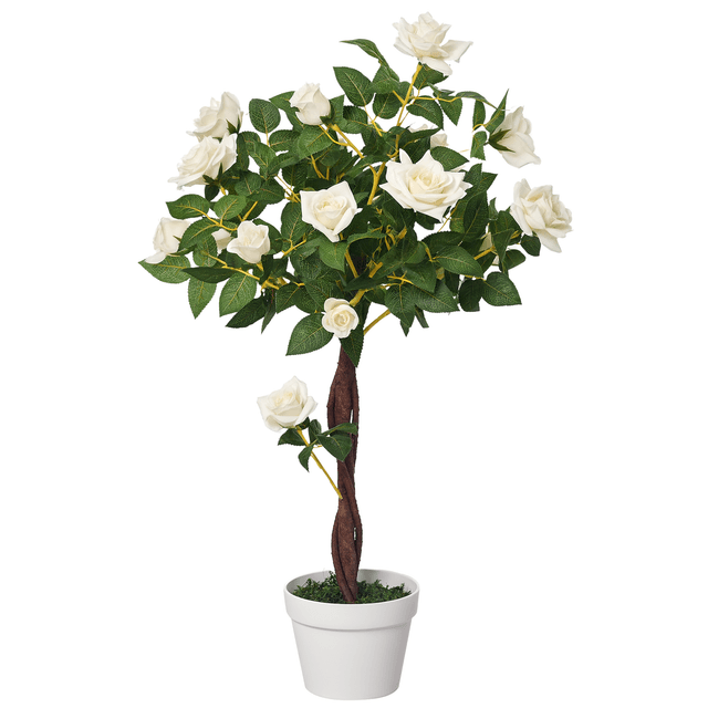 Offerta Outsunny Camelia Alberello Artificiale con 21 Fiori e Vaso