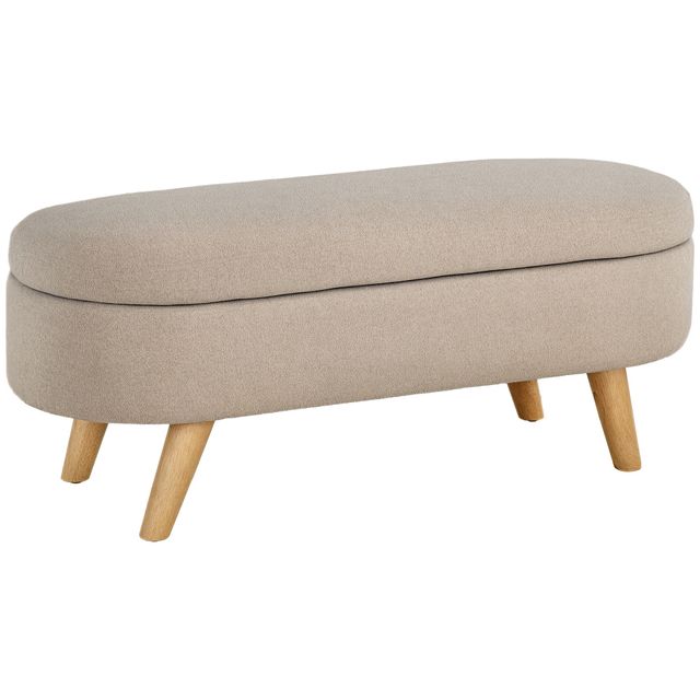 Offerta HOMCOM Panca Fondo Letto Imbottita con Spazio Portaoggetti a Scomparsa