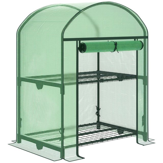 Offerta Outsunny Serra per Orto con 2 Ripiani in Metallo e Copertura in PE