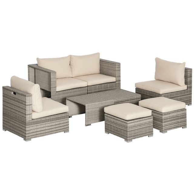 Offerta Outsunny Salotto da Esterno in Rattan PE da 8 Pezzi
