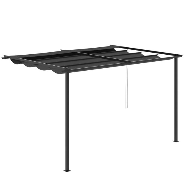 Offerta Outsunny Gazebo Pergola in Acciaio e Poliestere con Tettuccio Protettivo Scorrevole