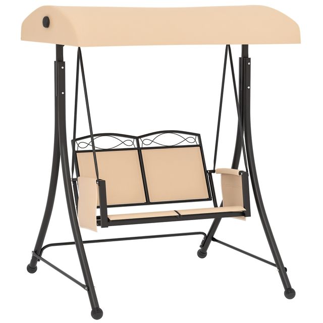 Offerta Outsunny Dondolo da Giardino 2 Posti con Tetto Parasole Regolabile e Tasche Laterali