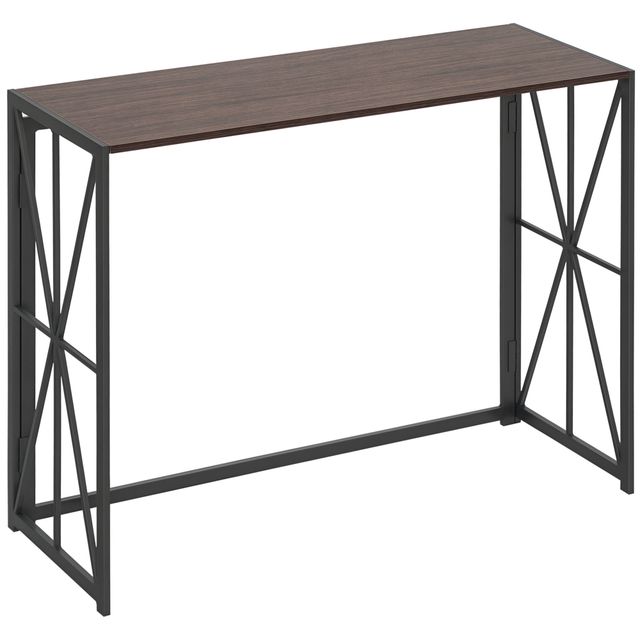 Offerta HOMCOM Tavolo Consolle da Ingresso Stile Industriale Pieghevole in Legno e Metallo