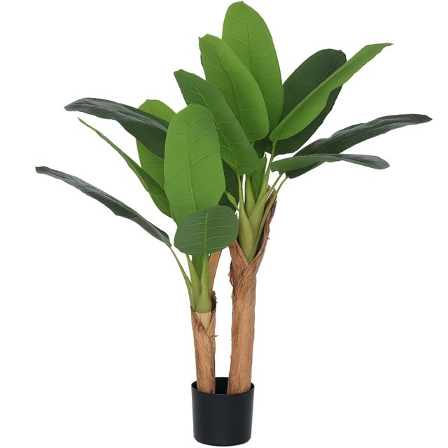 Offerta HOMCOM Pianta Artificiale di Banano Alta 120 cm con Vaso Incluso per Interni