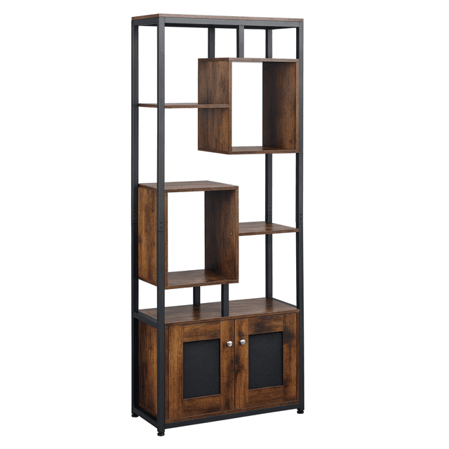 Offerta HOMCOM Mobile Libreria Scaffale in Stile Industriale con Armadietto a 2 Ante