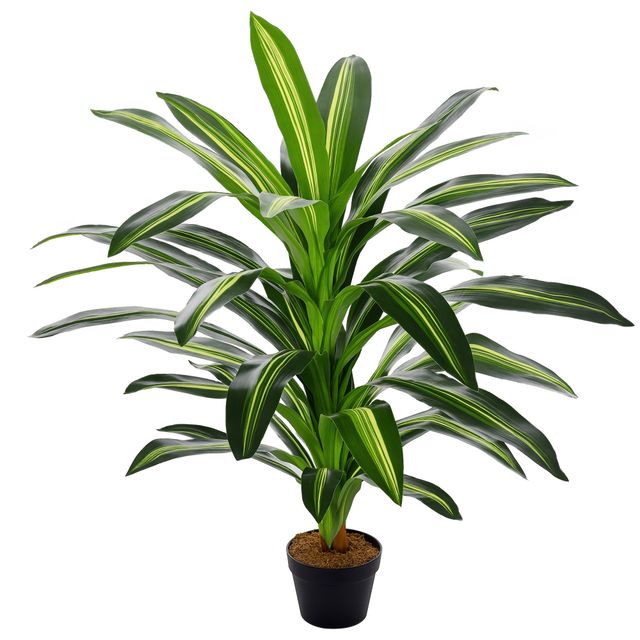 Offerta Outsunny Pianta Tropicale Decorativa Dracena Finta in Plastica con Vaso per Interno ed Esterno