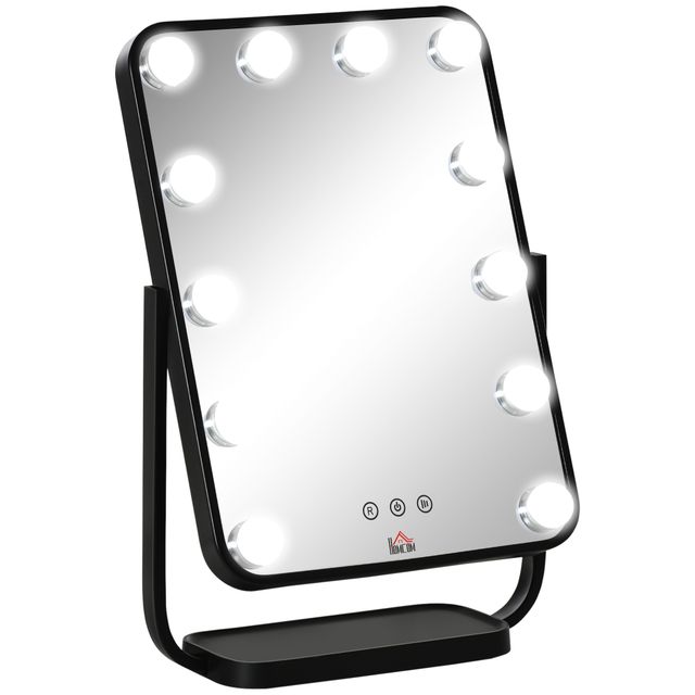 Offerta HOMCOM Specchio per Trucco Illuminato Stile Hollywood Inclinabile