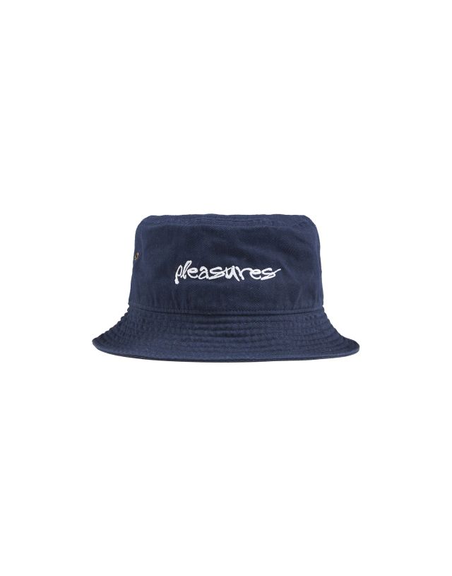 Offerta Pleasures Hide logo bucket hat - navy S/M