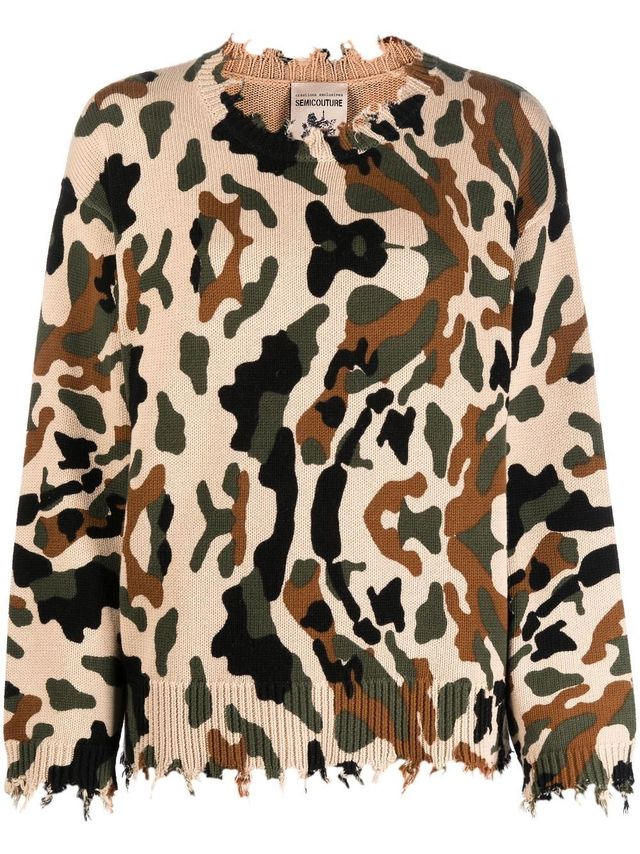 Offerta Maglia donna modello over fantasia camouflage