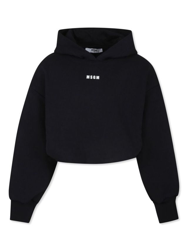 Offerta Felpa bambina crop con cappuccio