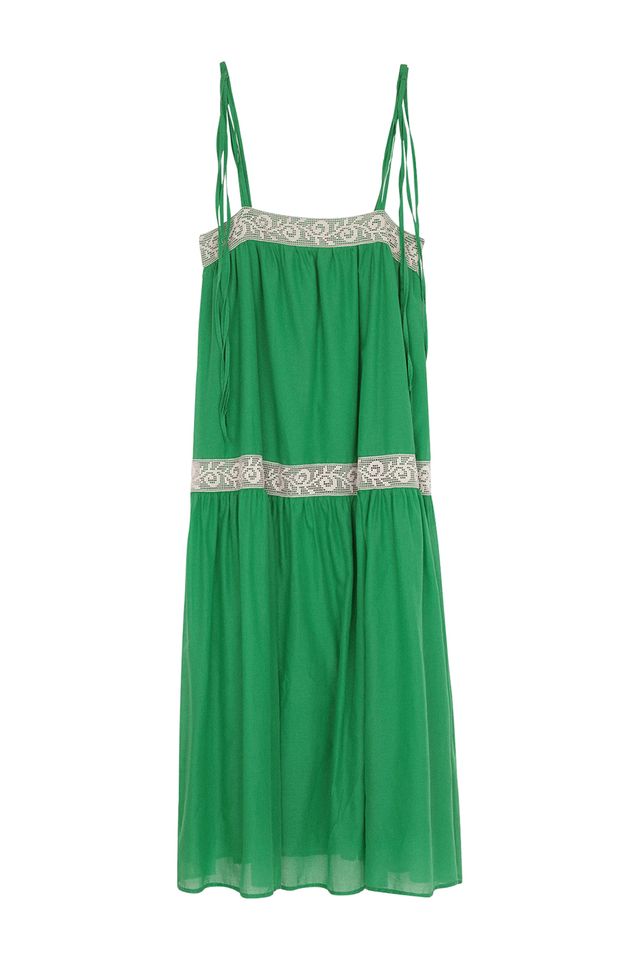 Offerta Abito lungo donna verde con arricciature