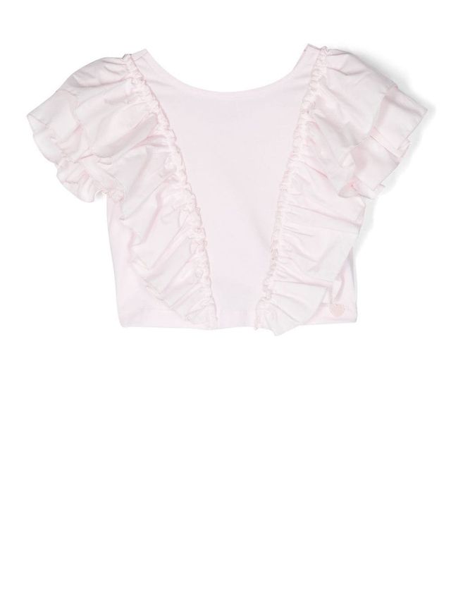 Offerta Top bambina con gale rosa chiaro