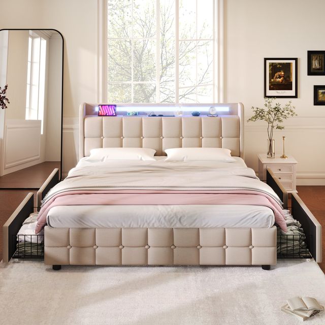 Offerta Letto con Testiera USB e Illuminazione LED