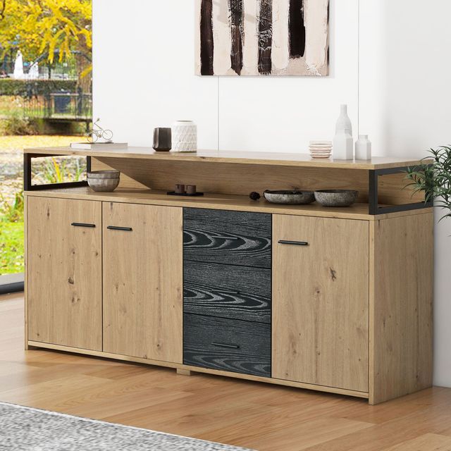 Offerta Credenza Soggiorno Moderna con 3 Ante e 3 Cassetti