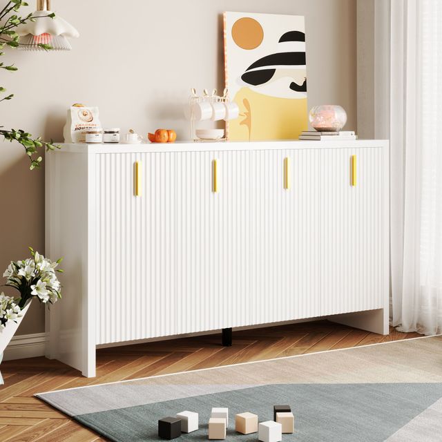 Offerta Credenza Soggiorno Moderna con 4 Ante e Ripiani Regolabili