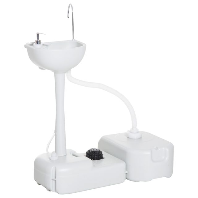 Offerta Outsunny Lavabo Portatile da Campeggio con 2 Ruote
