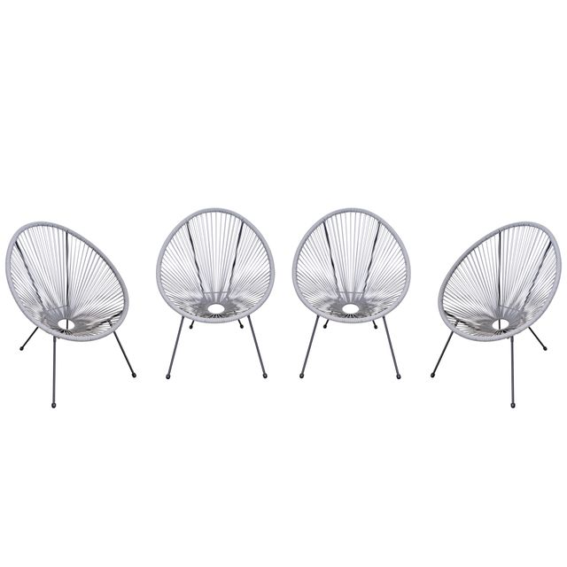 Offerta Outsunny Set di 2 Sedie da Giardino Ovali in Rattan PE e Metallo Resistente alle Intemperie
