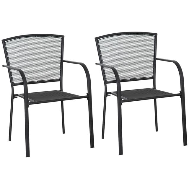 Offerta Outsunny Set 2 Sedie da Giardino in Metallo