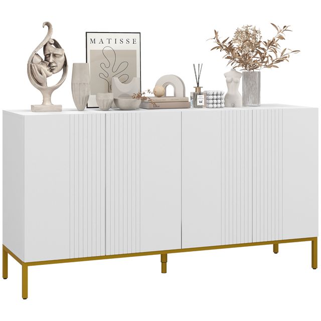 Offerta HOMCOM Credenza Moderna a righe verticali con 2 armadietti e 2 ante