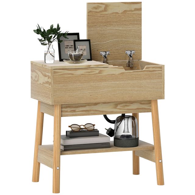 Offerta HOMCOM Tavolino da Salotto in Stile Boho con Ripiano a Scomparsa e Ripiano Aperto