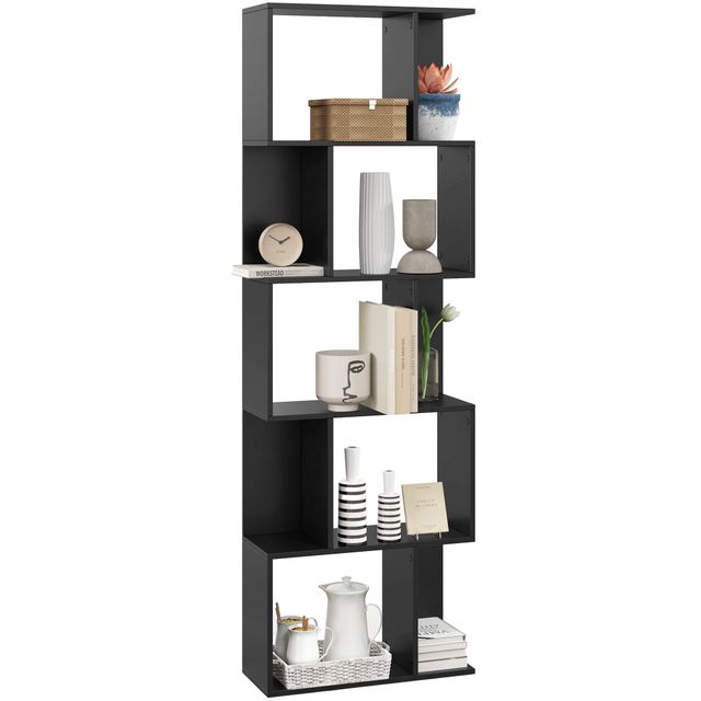 Offerta HOMCOM Mobile Libreria in Legno a 5 Ripiani Design Moderno in Legno