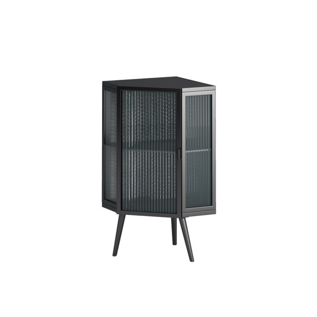 Offerta Armadio angolare con anta in vetro,ripiano regolabile e design moderno per bagno