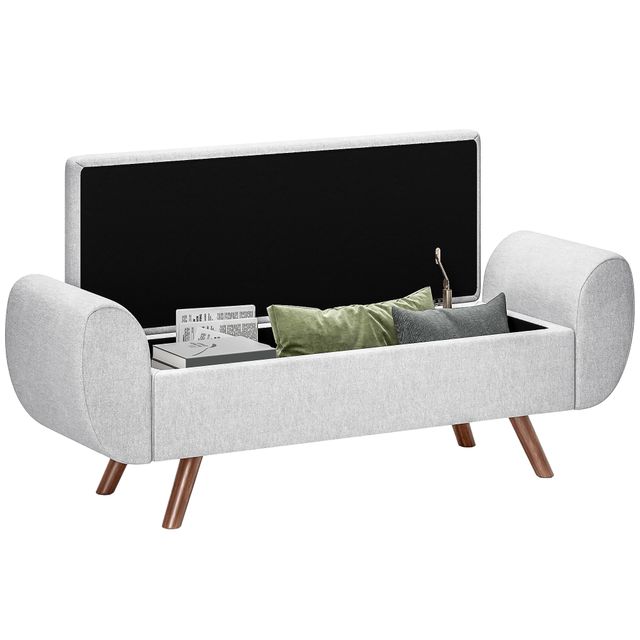 Offerta HOMCOM Panca Contenitore Fondo Letto con Braccioli in Tessuto