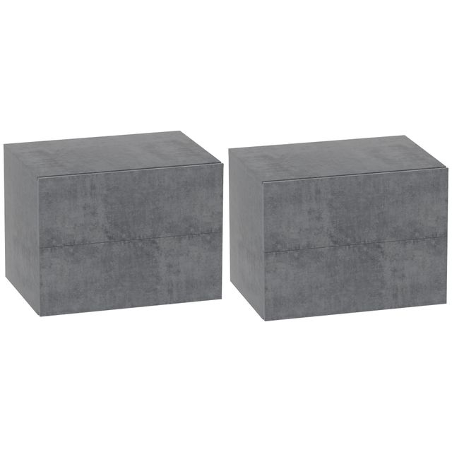 Offerta HOMCOM Set di 2 Comodini Sospesi con 2 Cassetti Moderni e Salvaspazio