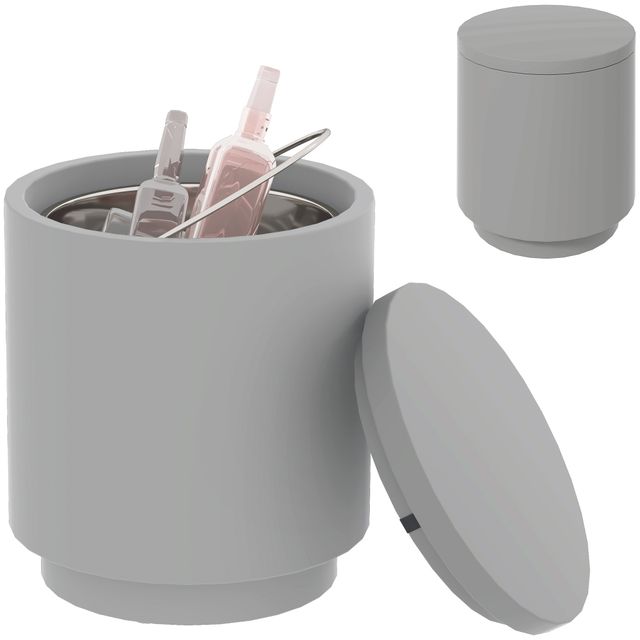 Offerta HOMCOM Tavolino Multiuso con Secchiello Ghiaccio e Coperchio