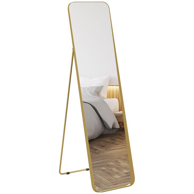 Offerta HOMCOM Specchio da Terra 40x160cm Rettangolare a Figura Intera con Cavalletto Autoportante