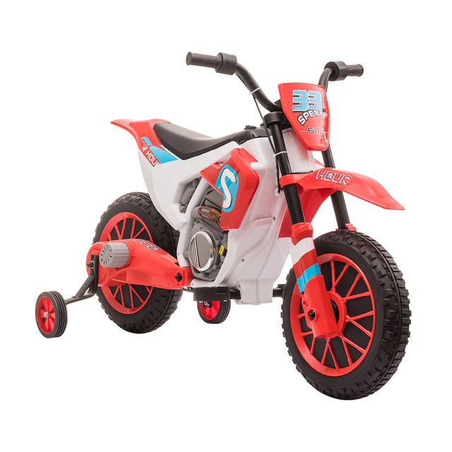 Offerta HOMCOM Moto Elettrica per Bambini 3-5 Anni Velocità 3-8km/h con Ammortizzatori e Ruote Rimovibili Sicura e Divertente per Gioco allAperto Rossa Aosom