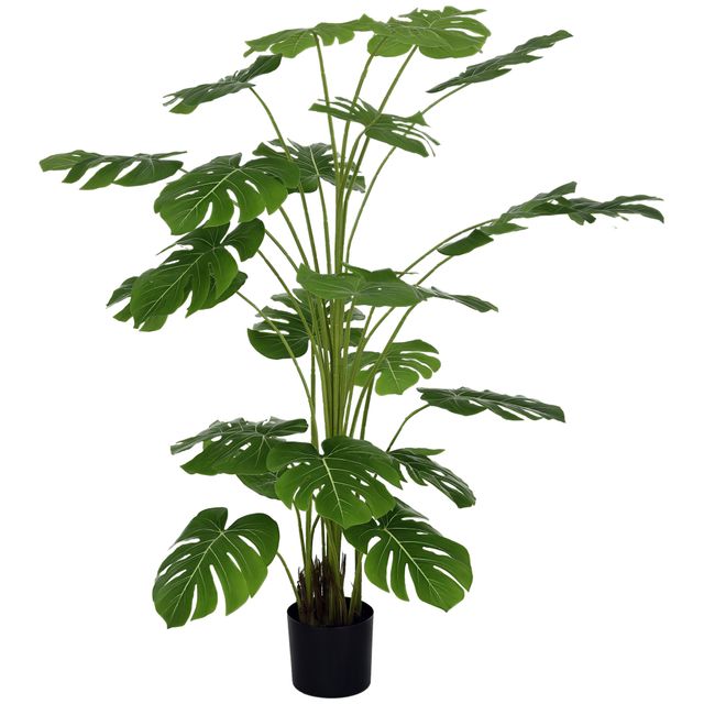 Offerta HOMCOM Pianta Artificiale Monstera Alta 180cm per Decorazione Interna ed Esterna con Vaso Incluso per Casa e Giardino Verde Naturale Aosom