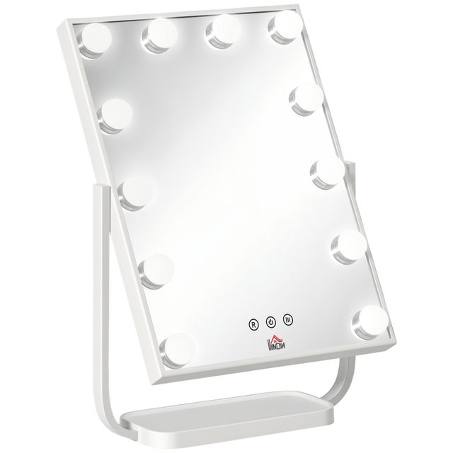 Offerta HOMCOM Specchio per Trucco Illuminato Stile Hollywood Inclinabile