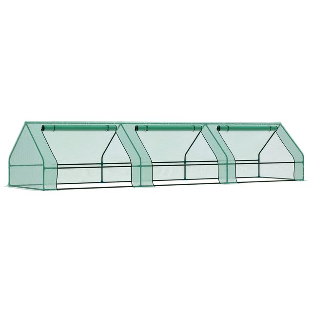 Offerta Outsunny Mini Serra per Orto in Acciaio e PE Impermeabile Anti-Raggi UV con 3 Finestre Avvolgibili