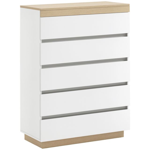 Offerta HOMCOM Cassettiera Legno 5 Cassetti Minimal con guida in metallo
