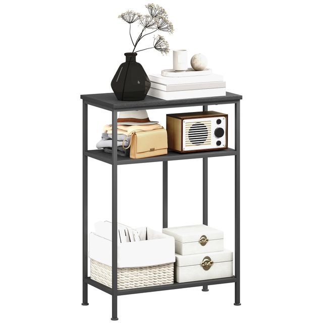 Offerta HOMCOM Mobile Consolle a 3 Ripiani con Struttura in Metallo e Legno