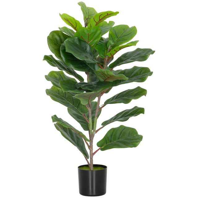 Offerta HOMCOM Pianta Finta Ficus Lyrata Alta 80 cm per Interni con Vaso
