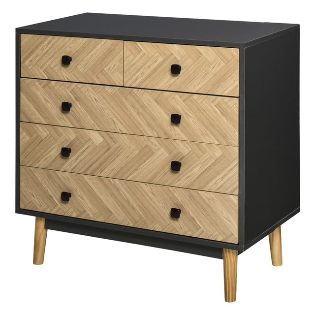 Offerta HOMCOM Cassettiera in Legno Moderno con 5 Cassetti