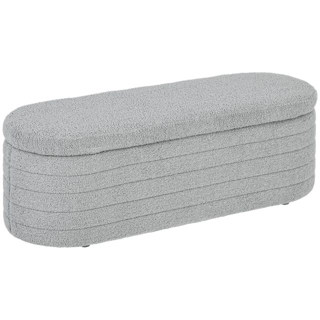 Offerta HOMCOM Panca Fondo Letto in Tessuto Teddy con Vano Contenitore