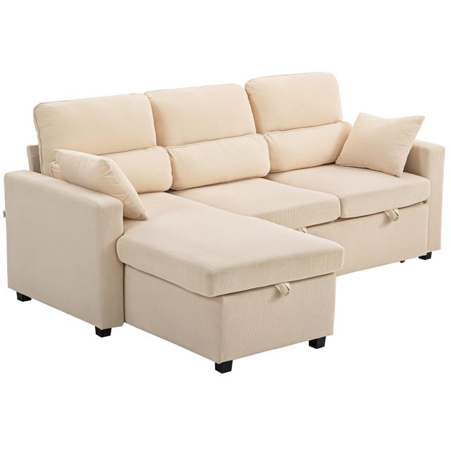 Offerta HOMCOM Divano Letto Angolare con Vano Contenitore