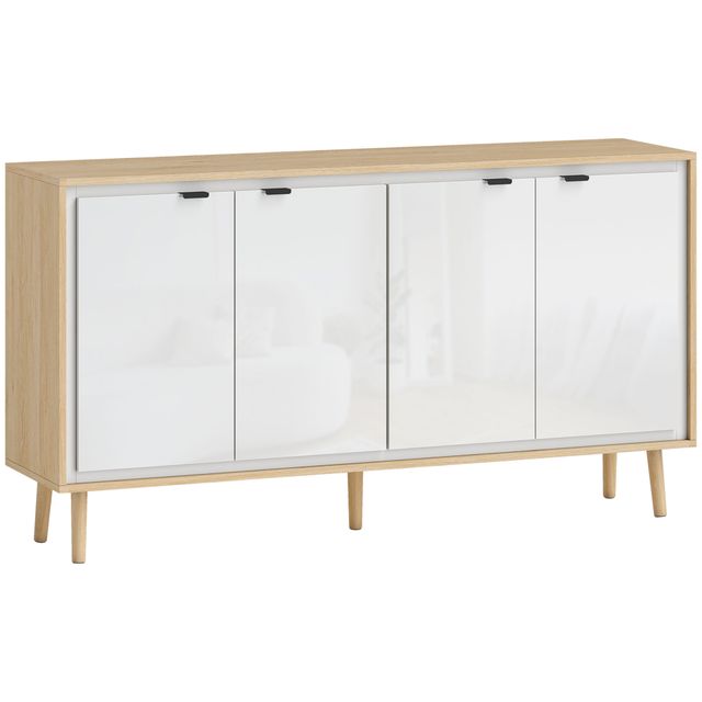 Offerta HOMCOM Credenza Moderna a 4 Ante con Ripiano Regolabile
