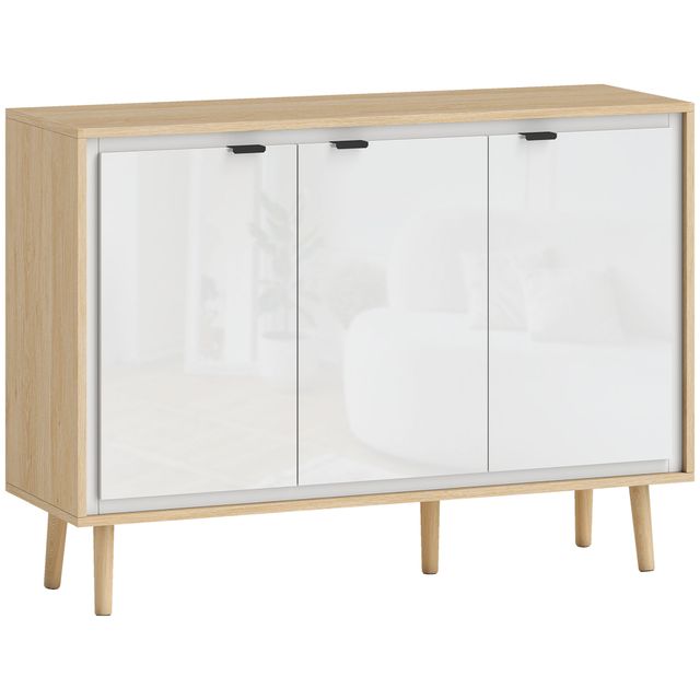 Offerta HOMCOM Credenza Moderna a 3 Ante con Ripiano Regolabile