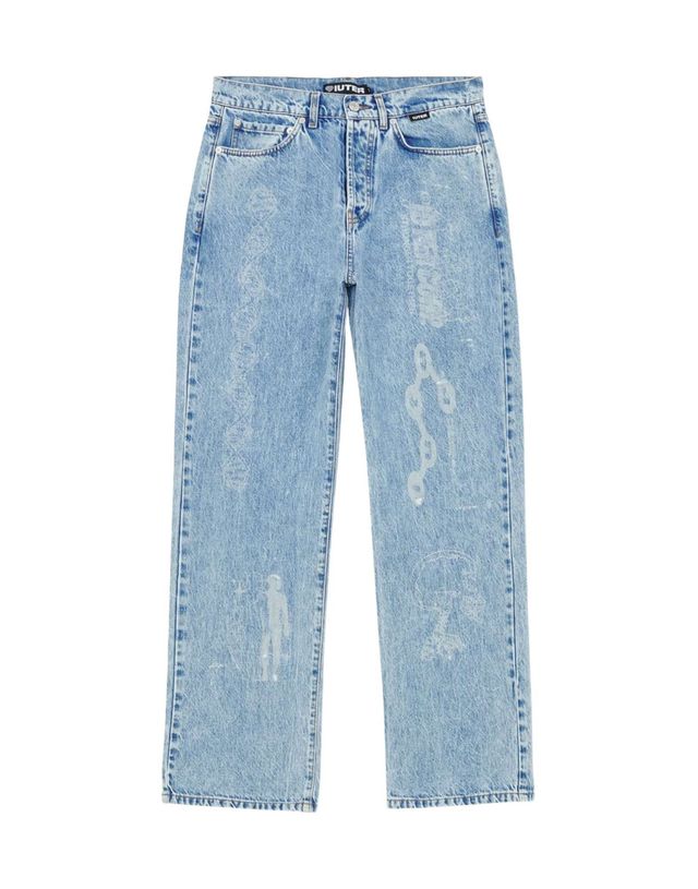 Offerta Iuter Discovery Loose denim pants jeans gamba dritta con grafiche laser - medium blue 31 (45)