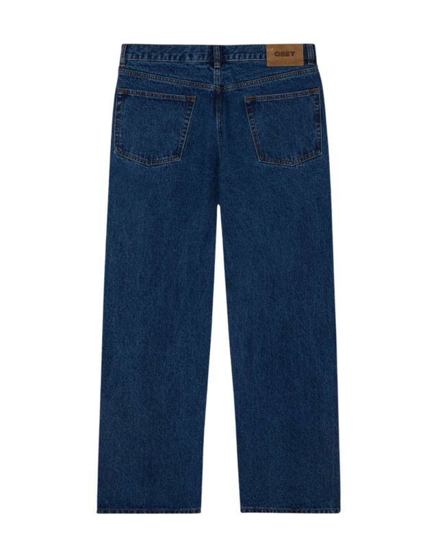 Offerta Obey Classic baggy denim pants jeans gamba larga - stone washed indigo 32 (46)